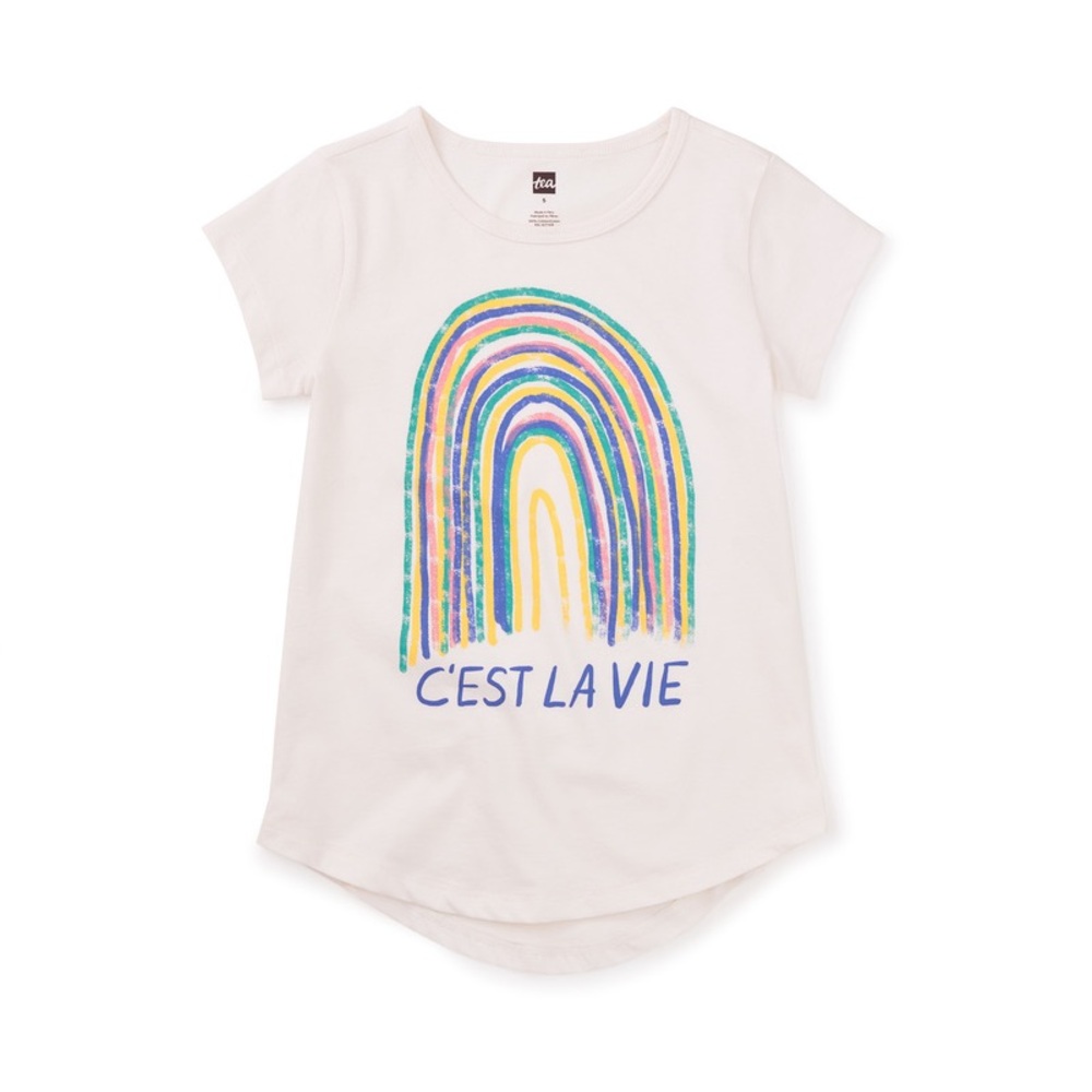 Tea Collection C'est La Vie Girls Tunic Top Short Sleeve T-Shirt Size 7